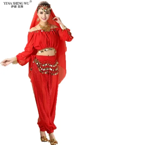 Bollywood Tanz Kostüme Indische Bauchtanz Kostüme Set Top + Pant Ein Größe Bollywood Orientalischen