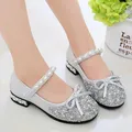 Summer Girls Shoes Bead Mary Janes Flats Fling Princess Glitter Shoes Baby Dance Shoes Kids Sandals