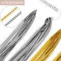 LUXUKISSKIDS Bulk Square Box Chains 10pcs/Lots 2mm Gold/Silver Color Popcorn Chain Jewelry Rolo