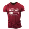 Männer der Muskeln Brief Englisch Elemente T-shirts Kurzarm Sommer Casual Sportlich Gym Tops 3D Druck Oansatz Große Größe Männliche t