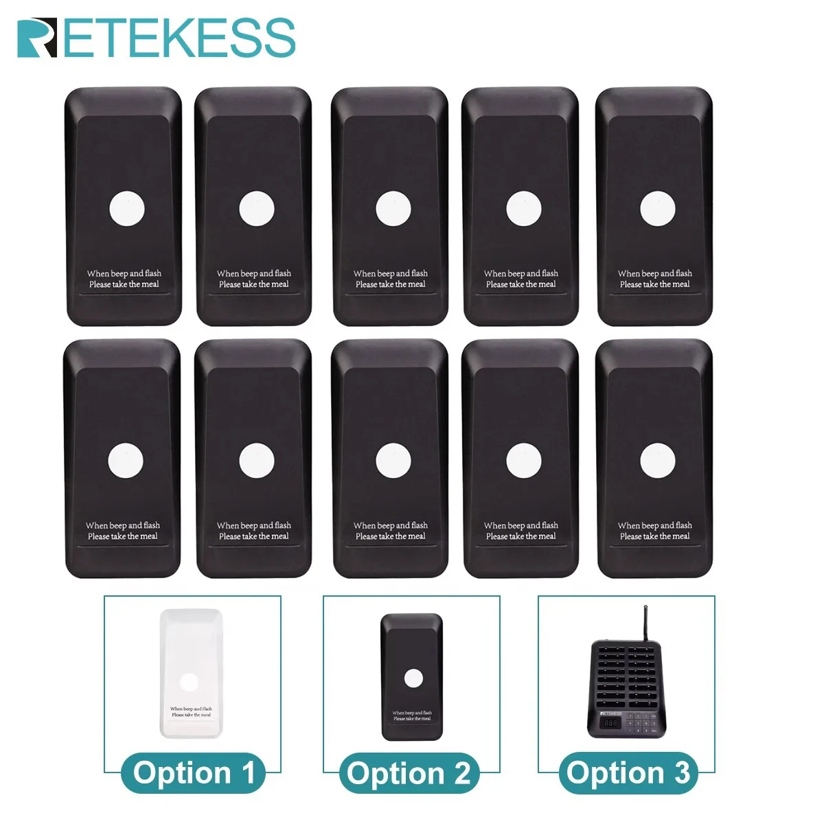 RETEKESS Coaster Pager Empfänger und Sender für TD157 Restaurant-Pager Drahtloses Rufsystem für Café, Kirche, Bar, Schönheitssalon Image