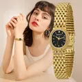 Berny Frauen Quarzuhr Gold Edelstahl armband Luxus elliptische Armbanduhr wasserdichte einfache