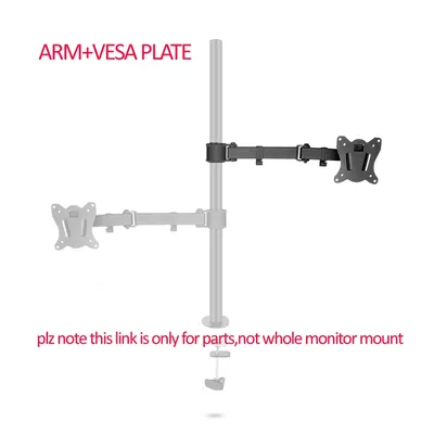 long arm and vesa plate Full Motion Dual Monitor desktop stand Holder accessory 10"-27" PC Mount