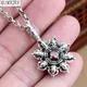 Tibetan Solid 925 Silver Dorje Pendant Vintage Sterling Silver Buddhist Dharma Wheel Pendant Tibetan