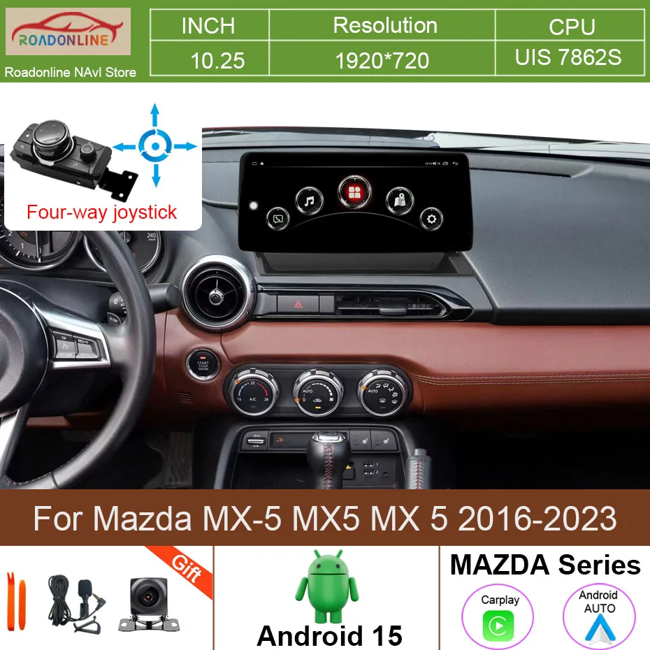 Android 15 Autoradio für Mazda MX-5 MX5 MX 5 2016-2023 mit Adapter Multimedia-Videoplayer Stereo-Navigation GPS-Navigator Image