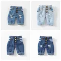 New Ob11 Dolls Trendy Pants With Torn Holes Doll Rivet Pants Jeans Clothing For