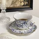 European Coffee Cup Saucer Set Flower Tea Cups Set Porcelain English Afernoon Tea Cup and Saucer