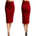 Skinny Pencil Skirt Women Female High Waist Mid-Calf Jersey Skirts Plus Size Fashion Ladies Office