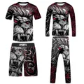 Kid MMA Rashguard Jiu jitsu T-shirt+Pant Sets Bjj Gi Kickboxing Clothing Boys Children Muay Thai