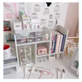 Kawaii Storage Shelf DIY Desk Holder Office Desktop Organizer Table Organizer Bookshelf Insert