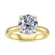 3 Carat Moissanite 925 Sterling Silver Round Engagement Ring Fine Jewelry Yellow Color Ring For