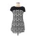 Weston Wear Casual Dress - Bodycon High Neck Short sleeves: Black Print Dresses - Women's Size Medium