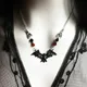 Punk Crystal Bead Chain Gothic Necklace for Woman Animal Horror Black Bat Punk Jewelry Gift Witch