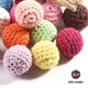 Let's Make 50pc/lot Crochet Round Wooden Beads Crochet Wooden Teether 20mm Decoration Wooden