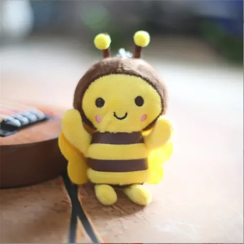 Größe 12 cm niedlich gelb kleine Biene Anhänger Plüsch tier Cartoon Stofftier Tasche hängen