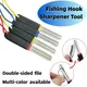New Fishing Hook Sharpener Tool Portable Outdoor Double Slot Hook Sharpener Tools Diamond Fish Hook