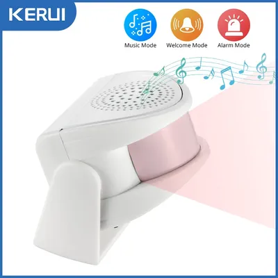 KERUI M5 32 Songs Wireless PIR Motion Sensor Door Bell Shop Visitor Alert Chime Alarm Burglar Doorbell for Office/Home Security