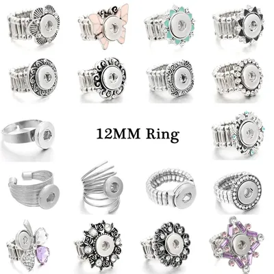 Fashion-Snap Schmuck Metall Austauschbaren Snap Ring Fit Mini 12mm Druckknopf Ringe Für Frauen