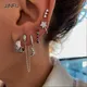 Jinfu Boho Ohrringe Set für Frauen Kupfer vergoldet cz Zirkon Piercing Frauen Ohr stecker Clip