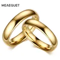 Vintage Hartmetall Hochzeit Ringe Für Paar Solid Gold-Farbe geliebten Engagement Anel Schmuck