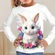 Kawail Tiere Kaninchen 3d gedruckt lange T-Shirts Kinder Sommer Mode lässig Jungen Mädchen Unisex