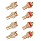 8pcs Red+White RCA Female Socket Chassis High Quality RCA CMC Female Connector Phono Copper Plug Amp