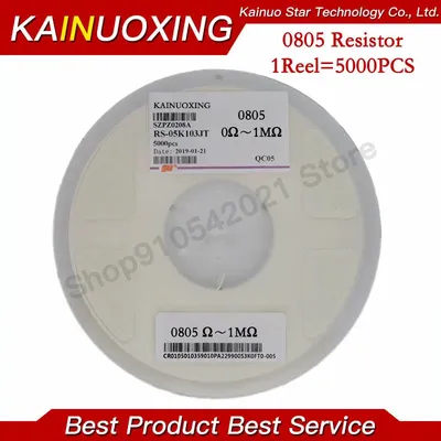 5000 Stück 0805 SMD 1/4 W 0R ~ 10 M Chipwiderstand 0 10R 100R 220R 330R 470R 1 K 4,7 K 10 K 47 K 100 Image