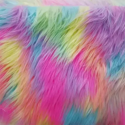 Multi-farbe jacquard Regenbogen plüsch tuch, faux pelz stoff, filz tuch, stoff für puppen