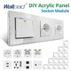 Wallpad DIY Module White Acrylic Panel With Silver Border Wall Power Socket Electrical Outlet