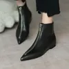 Booties Flache kurze Schuhe für Damen Pelz Damen Stiefeletten Spitzschuh Schuhe Stiefel Koreanischer Stil Angebot Neu in Promotion auf heiß