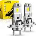 AUXITO 2Pcs Turbo Fan H7 LED Lights 1:1 Mini Size Head Lamp Wireless 18000LM CSP LED Chips Car LED