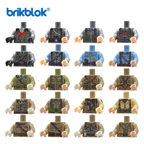 10 Torso Moc ww2 Soldaten bauen Block Spielzeug Körperteile für Figuren DIY Bau Spielzeug