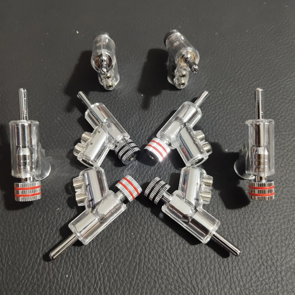 Wbt neues Rhodium/vergoldet abschließbar ohne Schweißen Hifi-Lautsprecher kabel Bananen stecker 45 ° Winkel Audio-Anschluss Pistole Typ Stecker Image