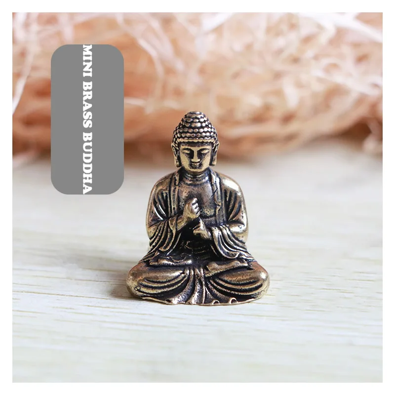 Mini Tragbare Vintage Messing Buddha Statue Tasche Sitzen Buddha Figur Skulptur Home-Office Schreibtisch Dekorative Ornament Spielzeug Geschenk