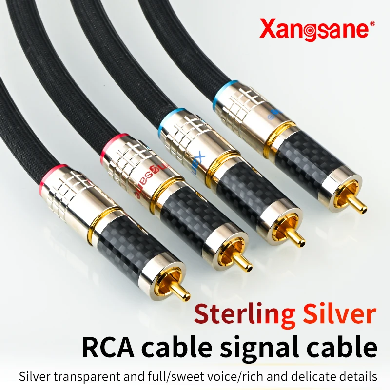 Xangsane neues 9003Ag 4N Silber-Audiokabel mit Stecker, HiFi-RCA-Kabel, Leistungsverstärker, CD-Player, allgemeines Signalkabel, Stromanschluss Image