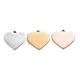 10Pcs Steel & Gold Tone Stainless Steel Polish Heart Pendant Blank Stamping Tags For DIY Jewelry