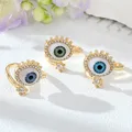 Kristall Türkische Blau Evil Eye Finger Ring Für Frauen Männer Geschenk Vintage Gold Farbe Glück