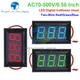 TZT AC 70-500V 0.56" LED Digital Voltmeter Voltage Meter Volt Instrument Tool 2 Wires Red Green Blue