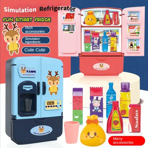 Mini Spielhaus Spielzeug Simulation Küche Kühlschrank Spielszene Doppeltür Haushaltsgerät Spielzeug