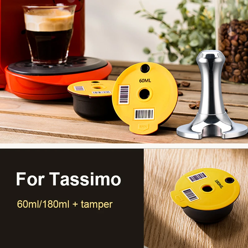 Wiederverwendbare Kaffeekapseln für BOSCH-s Maschine Tassimo Kapsel + Tamper Kit Nachfüllbare Filtermaschine Image