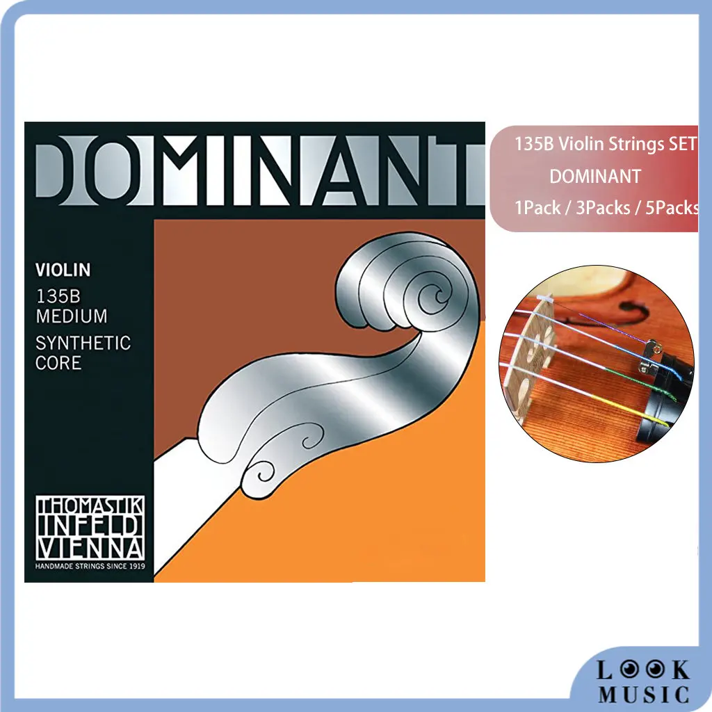 LOOK 1Pack/3Packs/5Packs 4/4 Violine Saiten Geige String Thomastik Medium G D EINE E String dominant String Thomastik-Infeld 135B Image