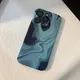 Stilvolle ins schlanke blaue Marmor muster PC schicke Hülle für iPhone 15 14 13 Pro Max Rückseite