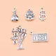 5pcs Antique Silver Color Money Bag Dollar Bill Lucky Cat Money Tree Charms Collection 5 Styles 1