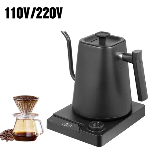 110V/220V Wasserkocher 1 0 l Schwanenhals Handbrüh kaffeekanne 1200W Schnell heizung Temperatur