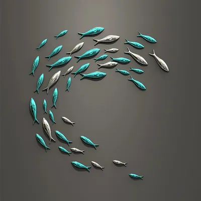 Kreative Wand Dekoration anhänger 3D galvanik fisch wand paste restaurant TV hintergrund wand fisch wand dekoration Image