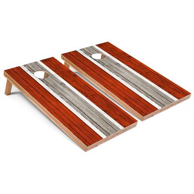 Orange Striped Outdoor Cornhole Set