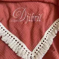 Muslin Swaddle Fringe Cotton Baby Blankets Baby Shower Gift Name Personalized Embroidered Baby