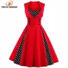 S-5XL Plus Größe Frauen Robe Pin Up Kleid Retro Vintage 50er 60er Rockabilly Dot Swing Sommer weibliche Kleider elegante Tunika Vestido