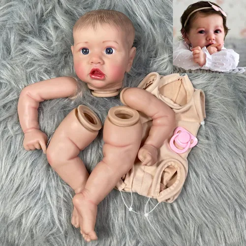 22 Zoll bereits bemalte wieder geborene Puppen teile Saskia unmontierte lebensechte Baby 3d gemalte