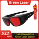 190-550nm OD 5+ 532nm Professional Green Laser Safety Glasses Red lenses Protective Goggles